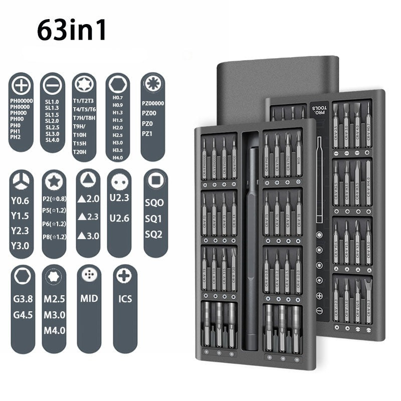 Kit de chaves magnéticas de precisão multifuncional - 63 peças