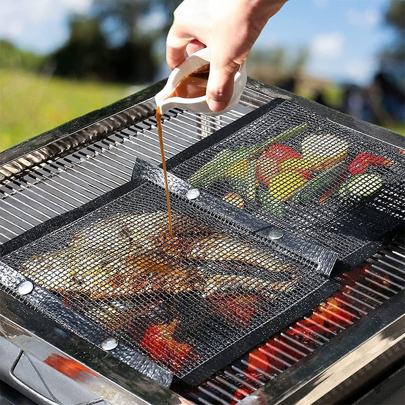 Bolsa Malha Grill para Churrasco - Peixe - Legumes - Camarões em 3 Tamanhos