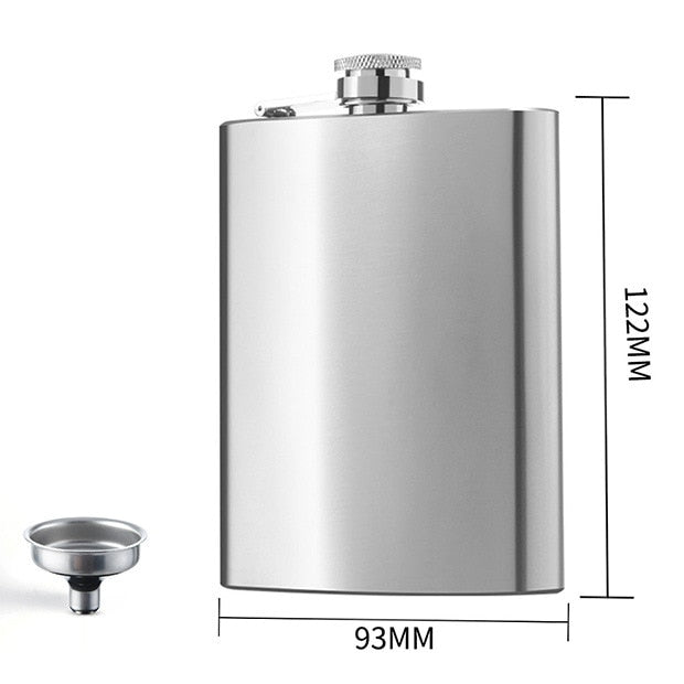 Kit Cantil de Aço Inox de 236ml + Funil e Copo de Shot para Whisk