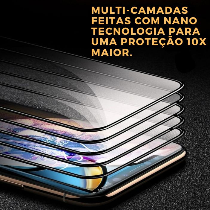 Shield Protect - kit com 4 Películas Protetoras para Qualquer Modelo de Iphone. Com Nano tecnologia 10x mais Resistente que as Películas normais.